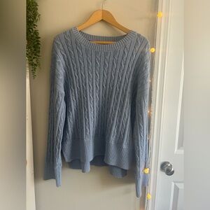 Happily Grey Blue Cable Knit Sweater large